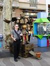 Jer with a Street Performer on Las Ramblas