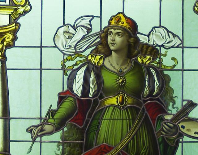 Detail of Stained Glass in the City Museum, St. Petersburg