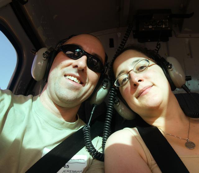 Us in the helicopter