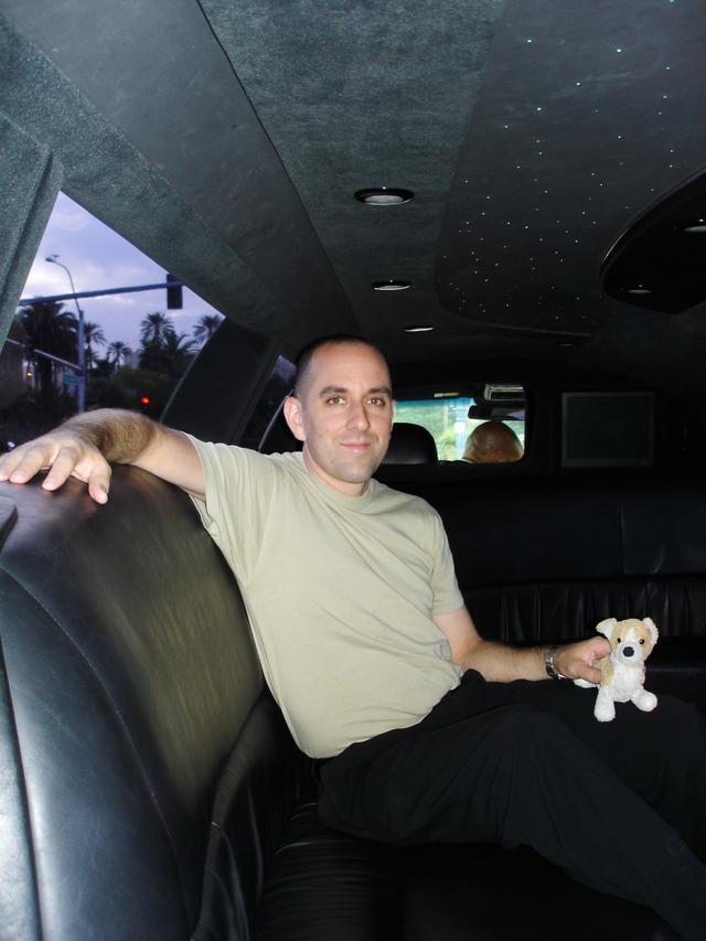 Jer in his party limo